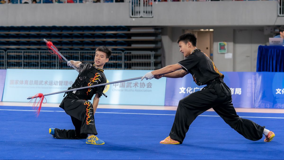 72分 男子对扎枪 2023年全国武术套路锦标赛 对练项目