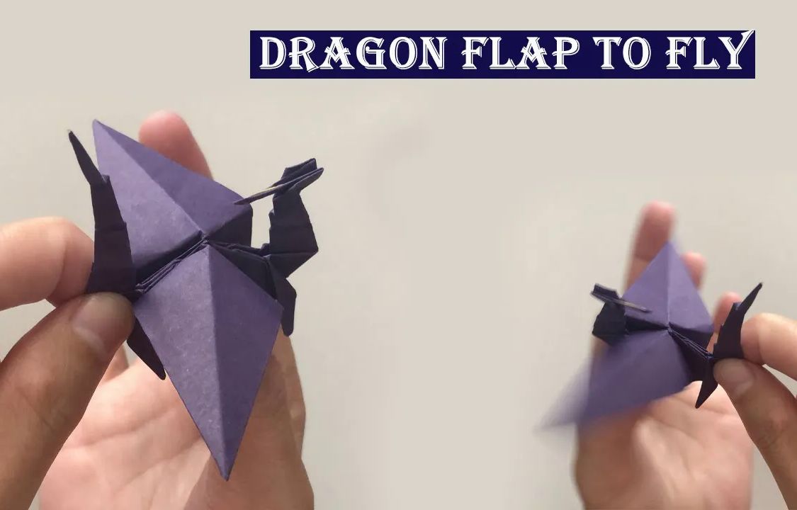 【yellow paper origami】飞行的龙折纸教程 origami flapping dragon