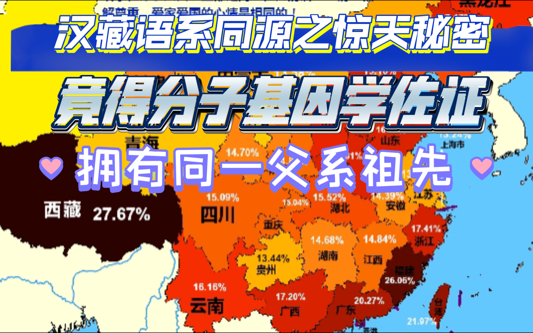 汉藏语系同源共祖基因证据~~全国各省o-m117(o2a2b1a1)分布天梯排位图
