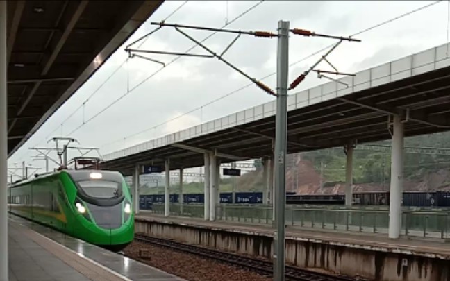 动车728次,东莞东站三站台进站