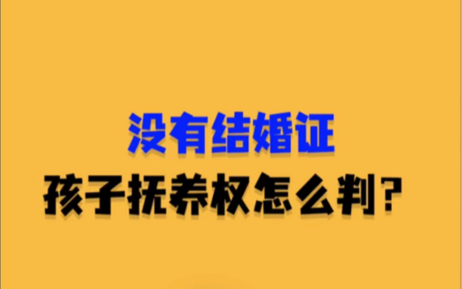 没有结婚证,孩子的抚养权怎么判?哔哩哔哩bilibili