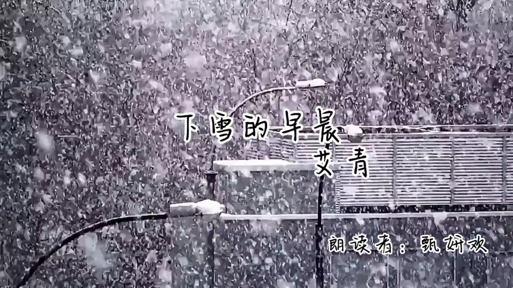 艾青诗选朗诵—《下雪的早晨》.哔哩哔哩bilibili