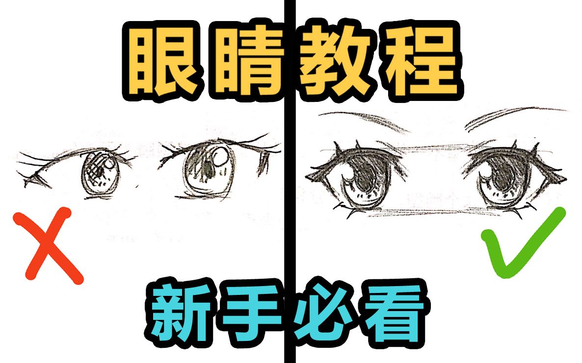 【凹兔】【绘画教程】眼睛你画对了吗？纯干货讲解眼睛的透视不同角度的画法_哔哩哔哩_bilibili