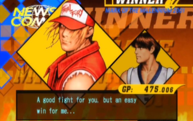 [图]PS2《CAPCOM VS SNK 2代 千年之印2001》街机模式RATIO挑战困难难度好结局一命全胜通关 (特瑞 & 金家藩)