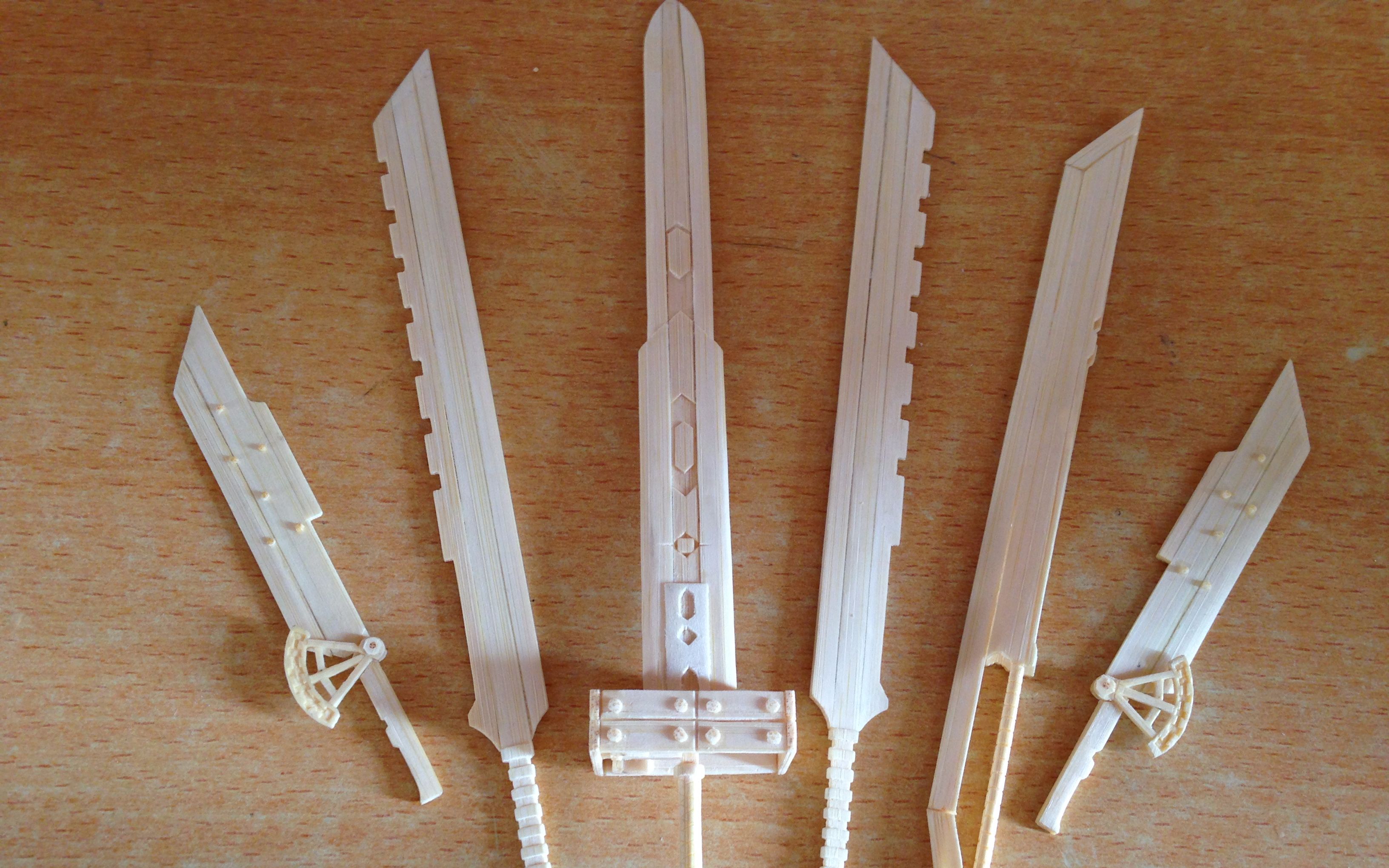 【阎真】最终幻想7克劳德组合刀【自制一次性筷子手作】