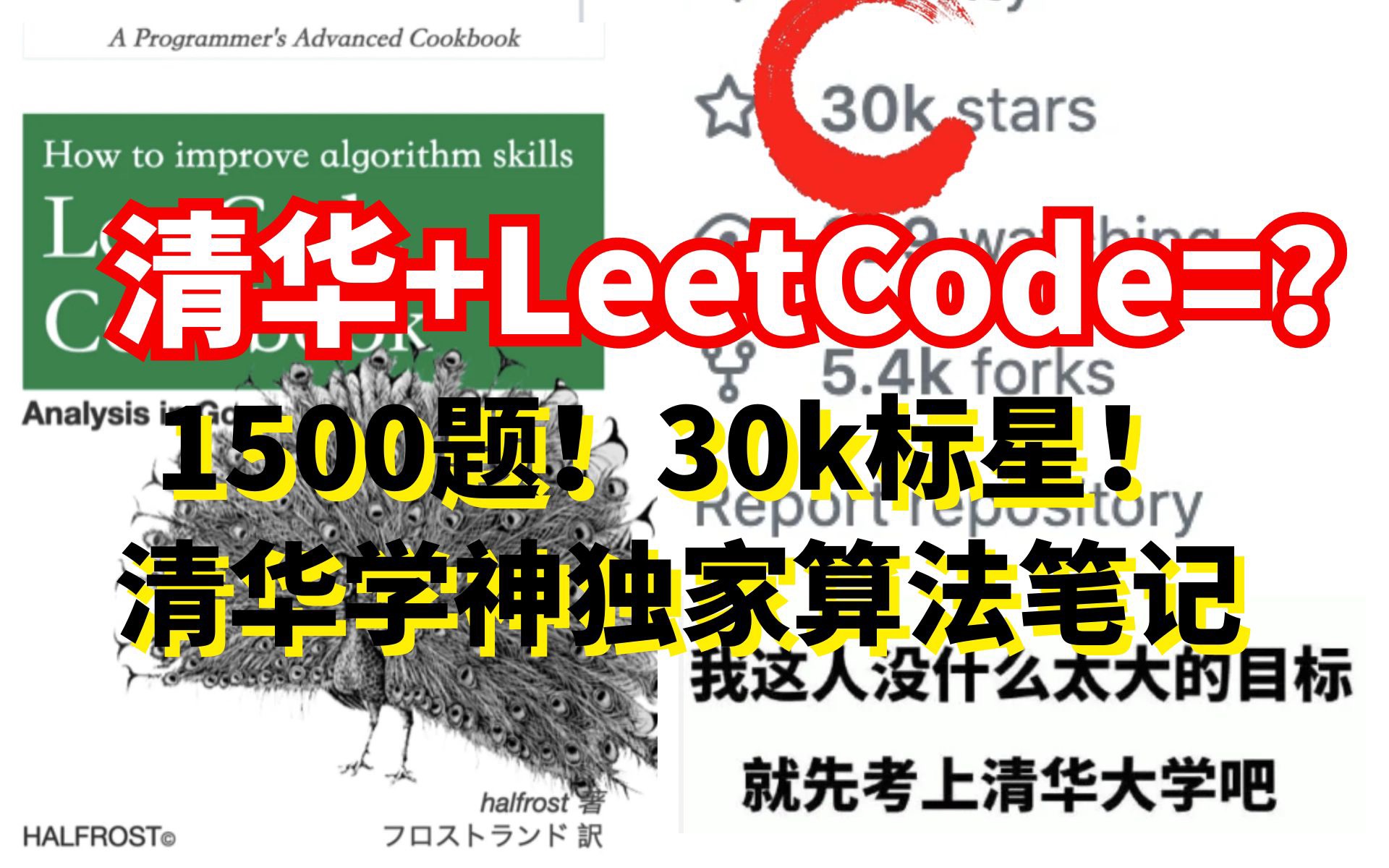 1500题!清华大神手撕算法的刷题笔记!GitHub标星30k!beats 100%!哔哩哔哩bilibili