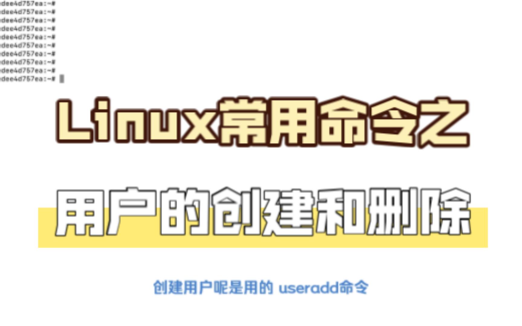 Linux常用命令之创建用户useradd和删除用户userdel哔哩哔哩bilibili