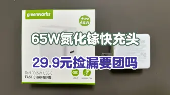 Download Video: 65瓦氮化镓快充头，29.9元捡漏要团吗？