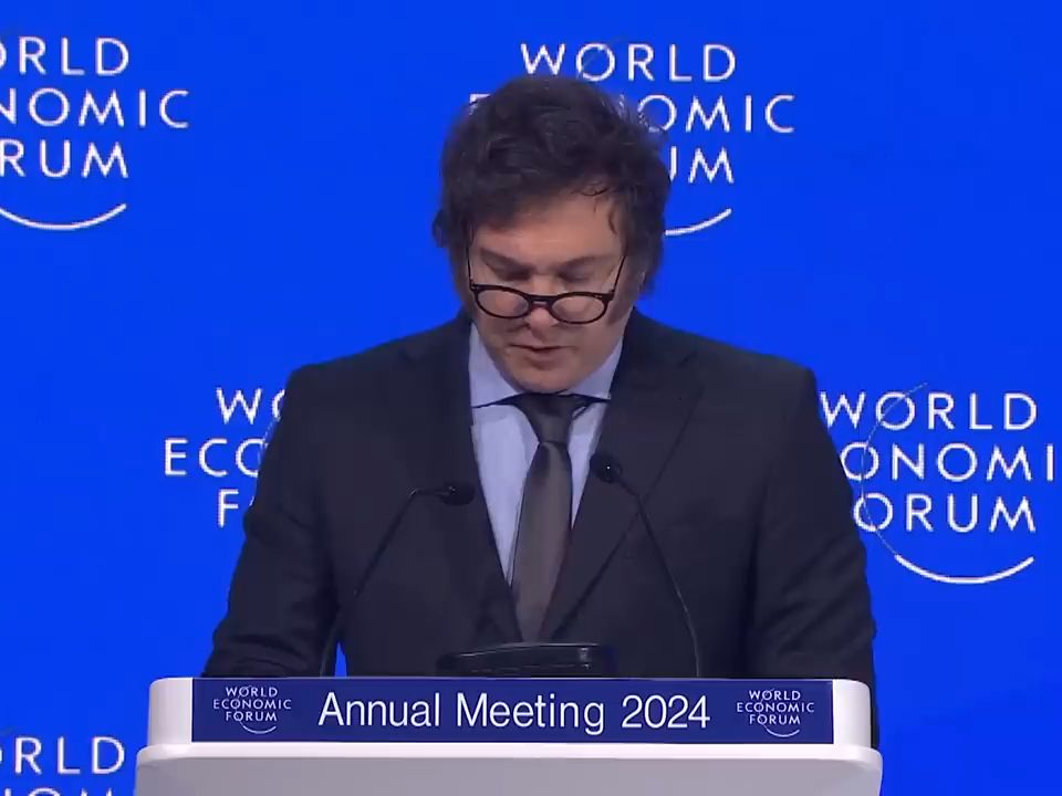 [图]Javier Milei addresses World Economic Forum in Davos FULL SPEECH达沃斯论坛阿根廷发言