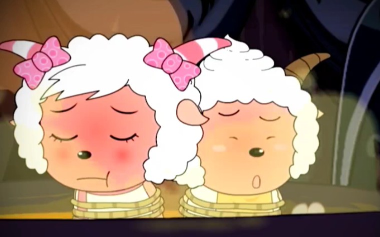 懒羊羊和美羊羊在锅里洗澡