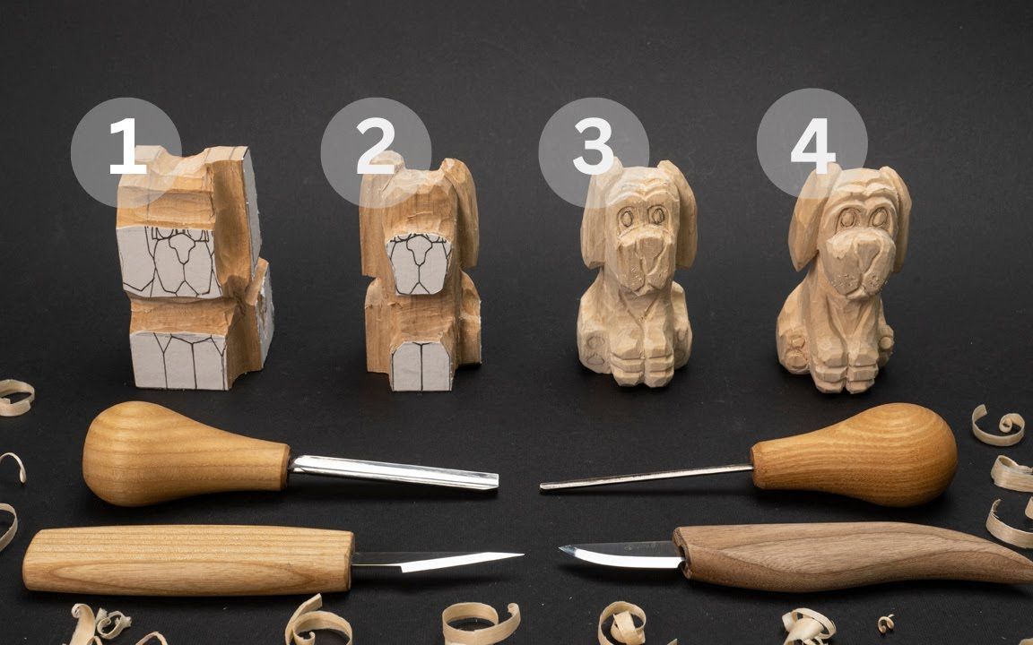 【木雕】新手向教程:如何用简单的四个步骤雕刻可爱小狗