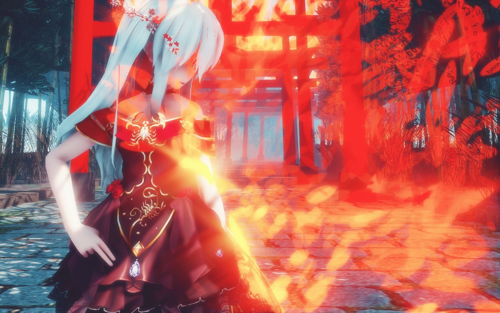 【mmd】弱音:少年你可曾见过火舞旋风剑法,两硬币包教会哦_哔哩哔哩