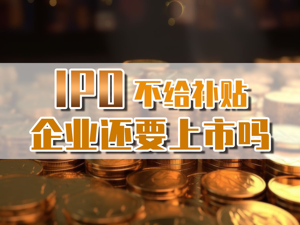 IPO不给补贴了,企业还要上市吗?哔哩哔哩bilibili