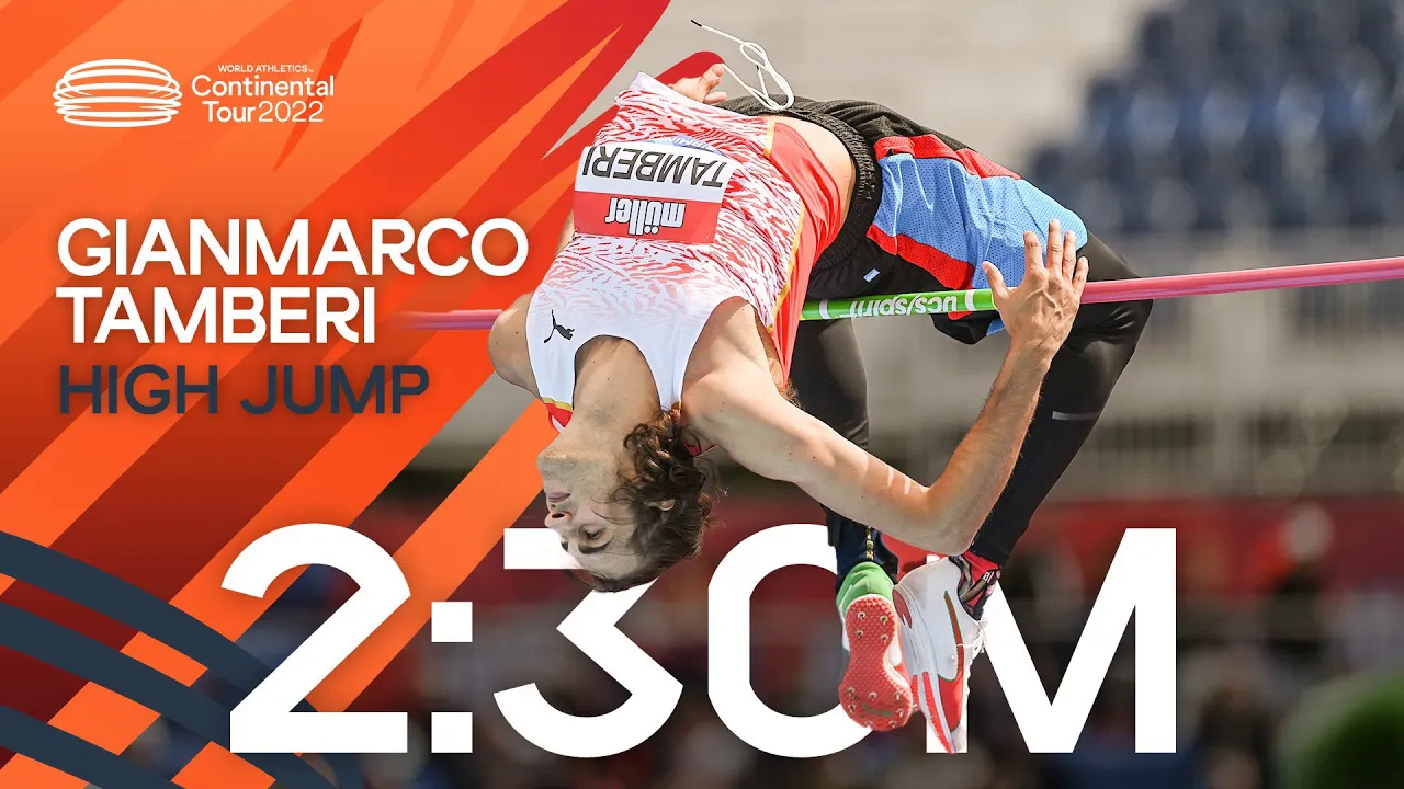 集锦2022世界田径洲际巡回赛金标赛俄斯特拉发站男子跳高坦贝里230