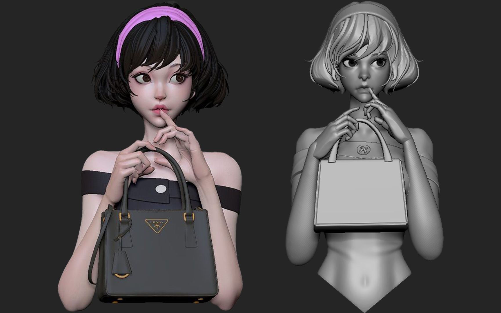 zbrush雕刻 女性人物模型雕刻