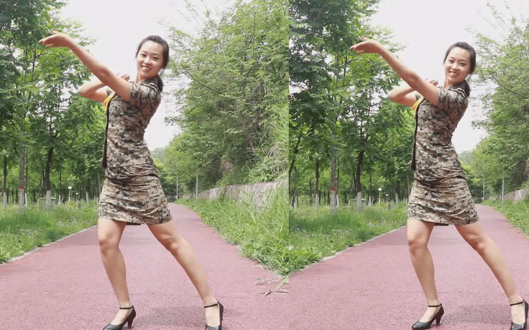 妹子跳广场舞绿旋风妹子广场舞舞姿飒爽跳的真不错