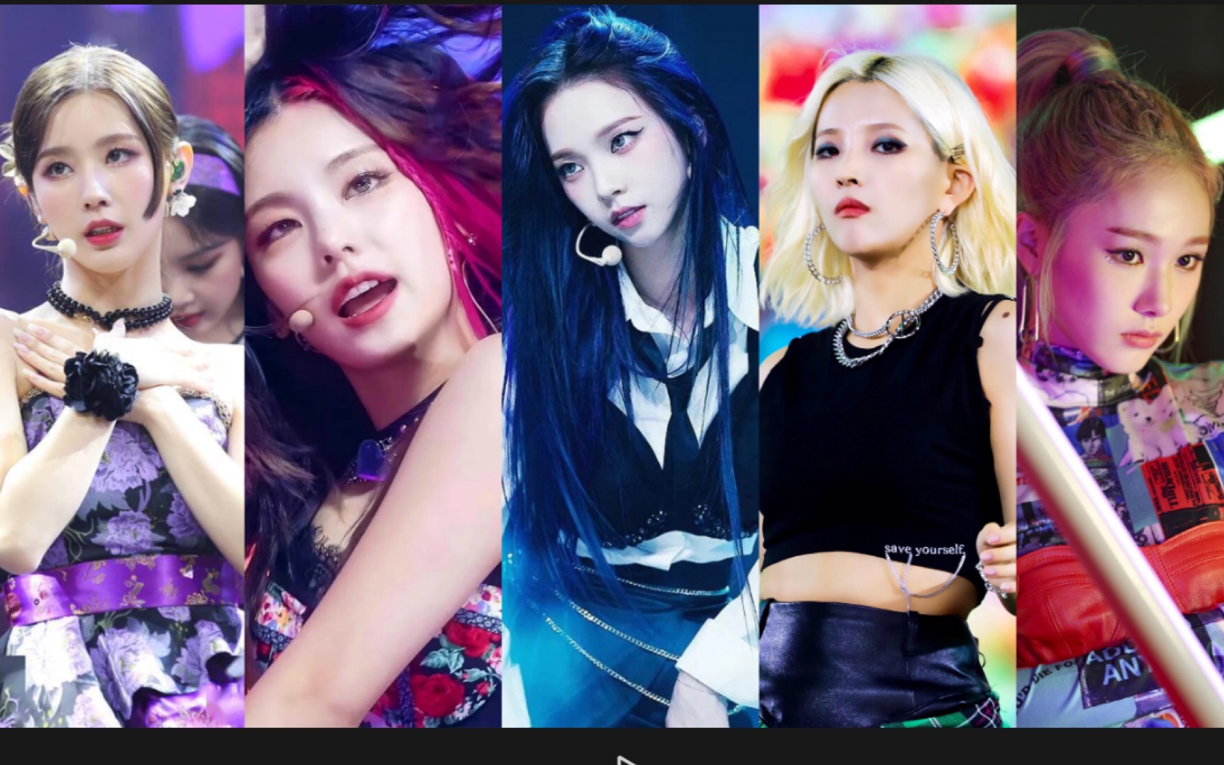 五代女团各项前三 个人向!