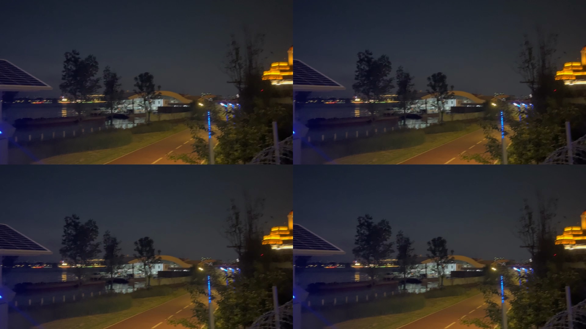 南京下关中山码头夜景,游客熙熙攘攘