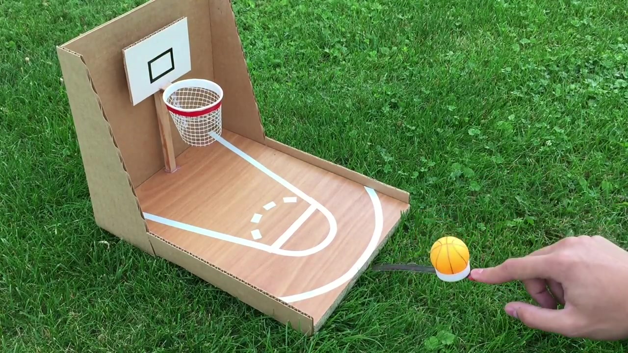 纸箱制作简易投篮机图片