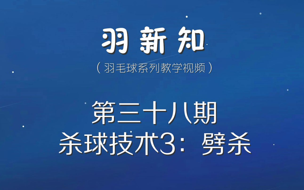 羽新知羽毛球教学第三十八期(杀球技术3:劈杀)哔哩哔哩bilibili