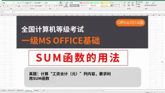 计算机一级ms office，word Excel ppt操作技巧详解2-04sum函数的用法
