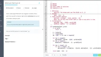 LintCode - Dynamic Programming 110 Minimum Path Sum