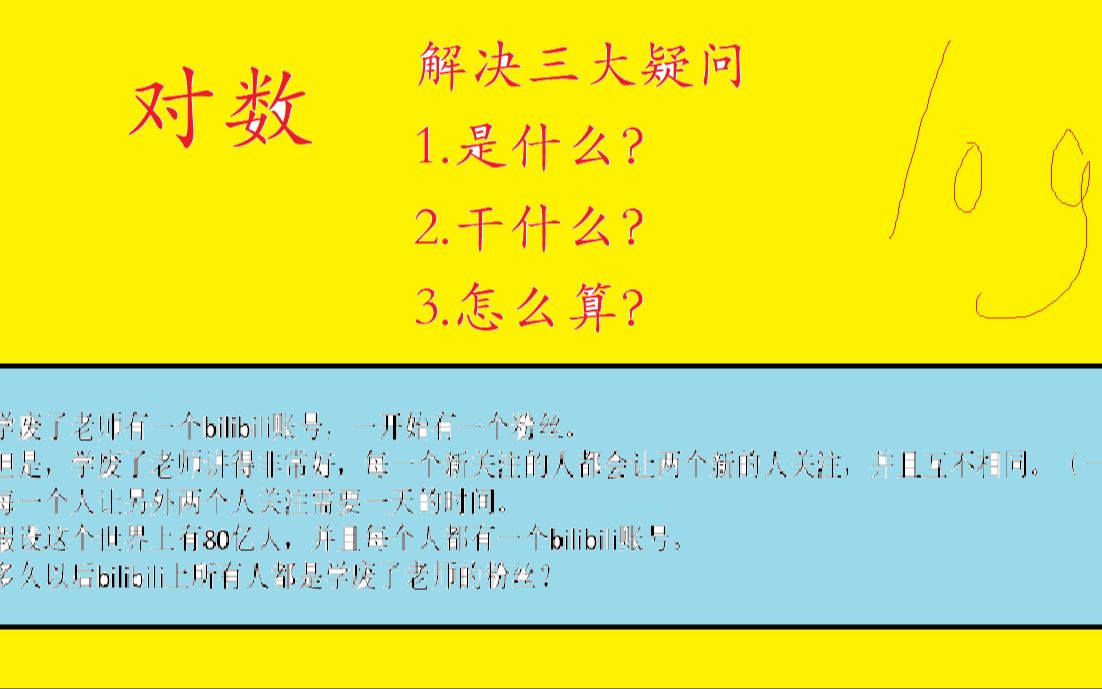 【算法入门】【数论基础概念】对数、劳格数意义讲解,如何计算以及一个“真实”的例子帮你理解对数哔哩哔哩bilibili