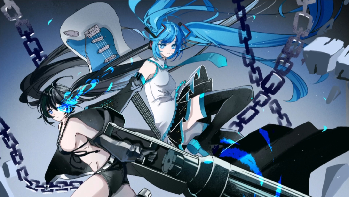 初音未来miku79黑岩射手【sai2绘画过程】