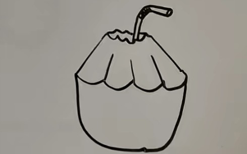 简笔画教程:新鲜椰子水
