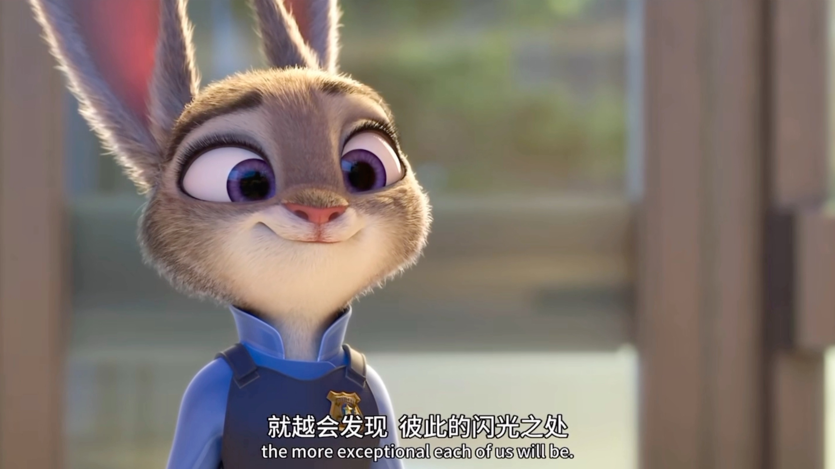 4k画质【英文配音·zootopia】兔子警官的小演讲片段!