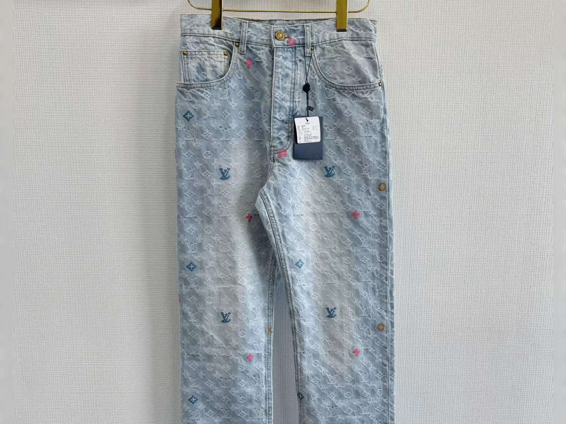 tylorx lv路易威登高仿24ss 彩色刺绣牛仔裤