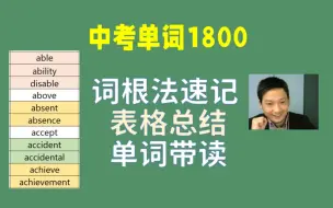 Download Video: 15集|中考英语单词1800速记，内含词根法快速突破|初三初二初一词汇课程|总结初中人教版高频词，九年级,八年级上下,及部分七年级同学适用