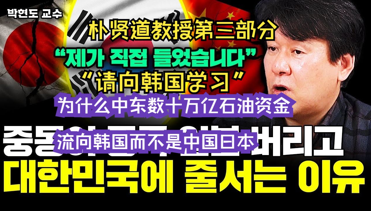 “请向韩国学习”为什么中东数十万亿石油资金流向韩国而不是中国和日本—朴贤道教授第三部分哔哩哔哩bilibili