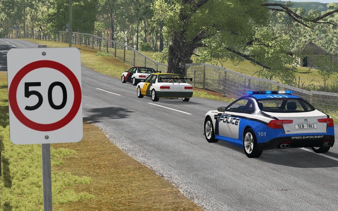 [图]【BeamNG.drive】警察追捕街头赛车车队#4-BeamNG-FUN