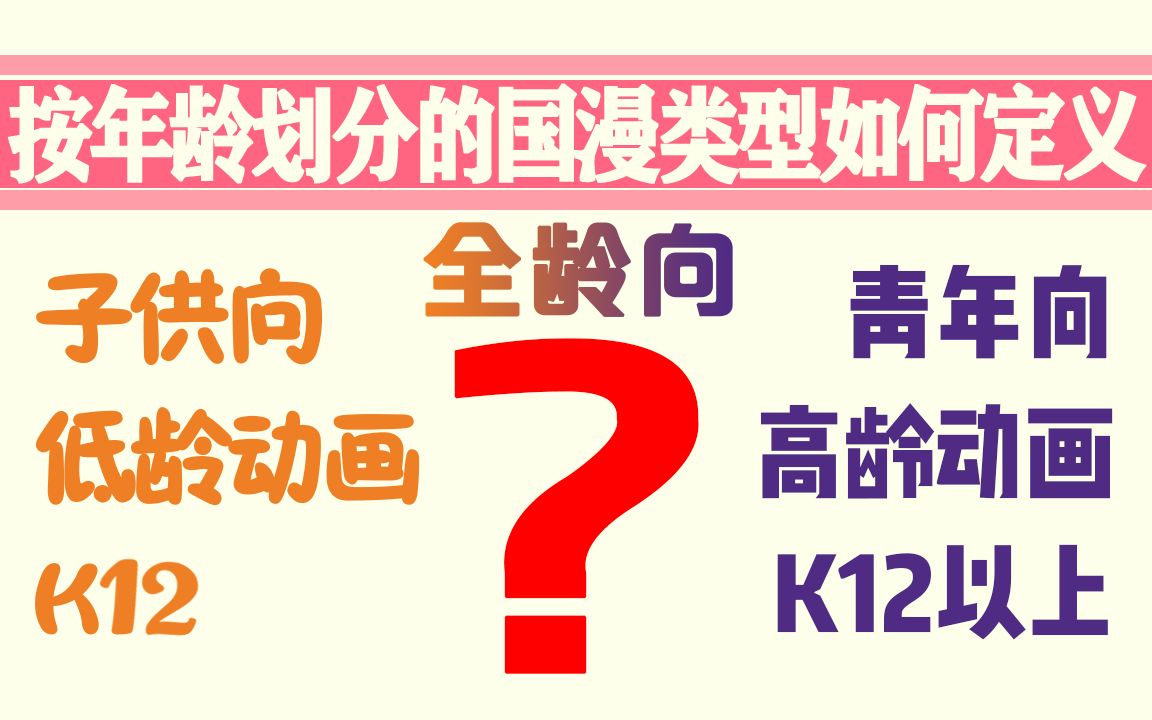 [图]【国创小知识】按年龄划分的国产动画类型如何定义？ K12 全龄向 青年向 子供向 高龄 低龄