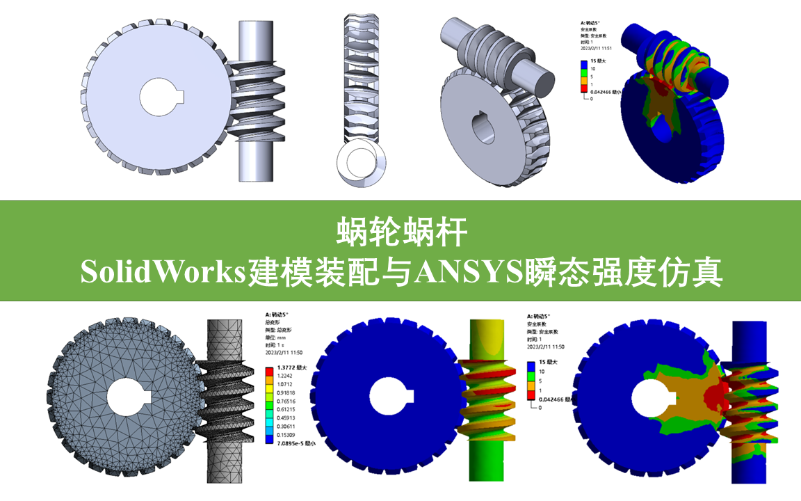 【设计&仿真】蜗轮蜗杆SolidWorks建模装配与ANSYS瞬态强度仿真哔哩哔哩bilibili