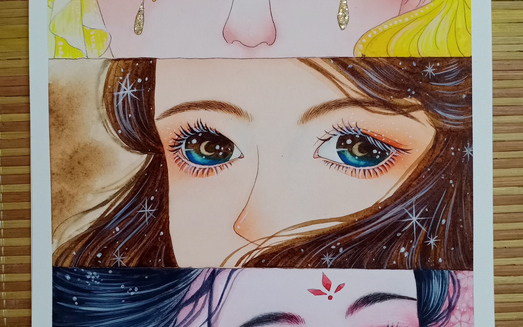 水彩手绘三种不同风格的眼妆