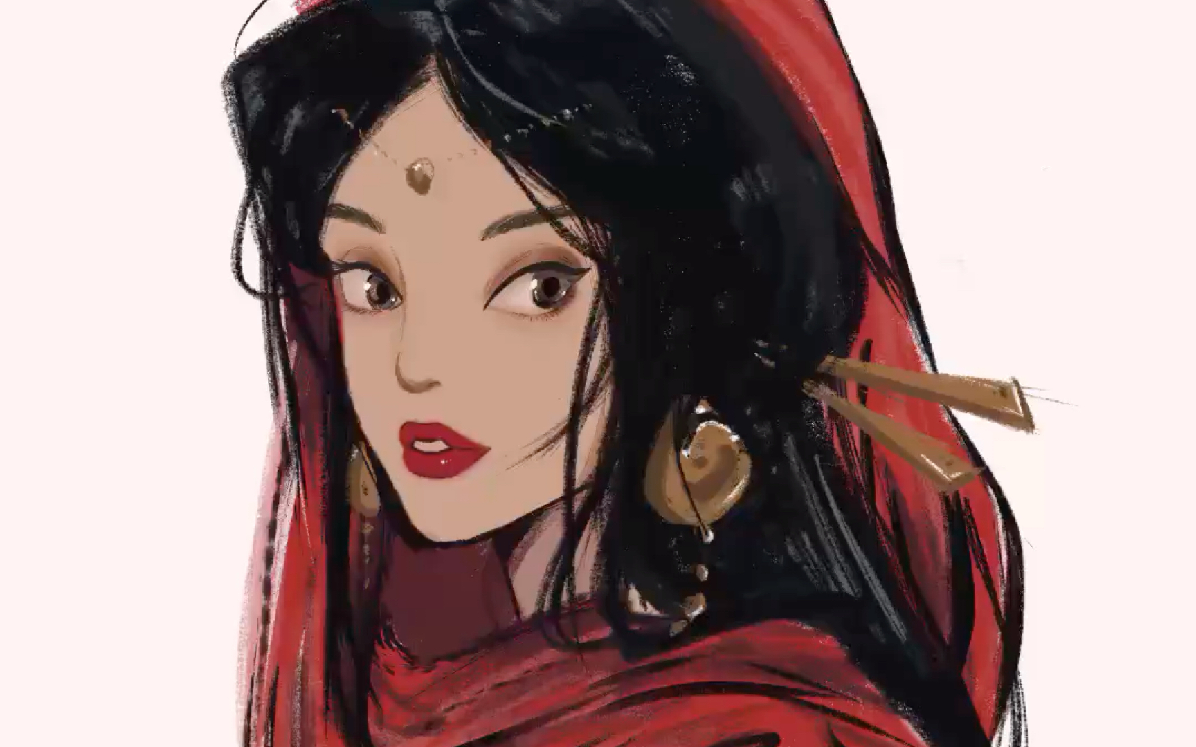procreate临摹阿莘迪士尼公主第三弹_哔哩哔哩 (゜-゜)つロ 干杯