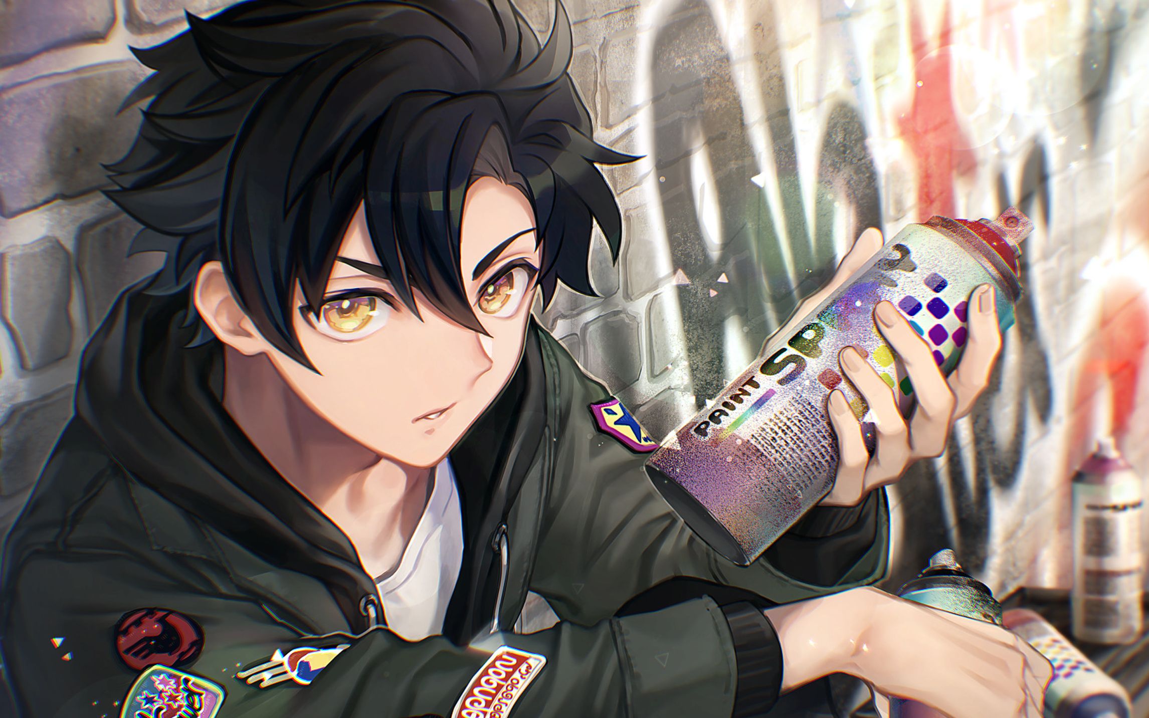 高漫の板绘教学丨头像上色教程原创作品街头涂鸦少年