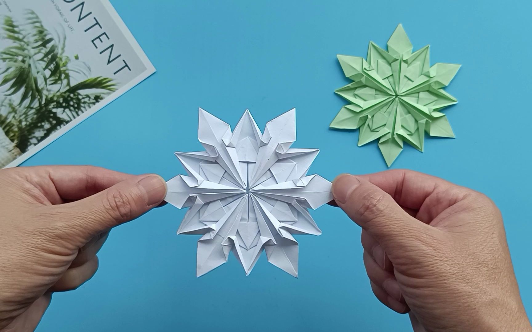 4步简易折纸雪花简单图片
