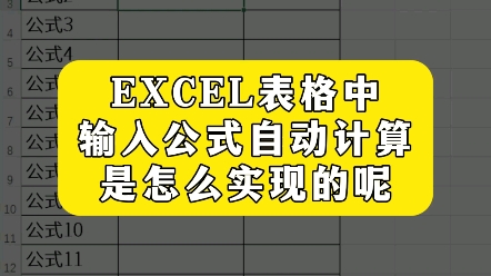 Excel表格中输入公式自动计算是怎么实现的呢?Excel技巧,办公技巧哔哩哔哩bilibili