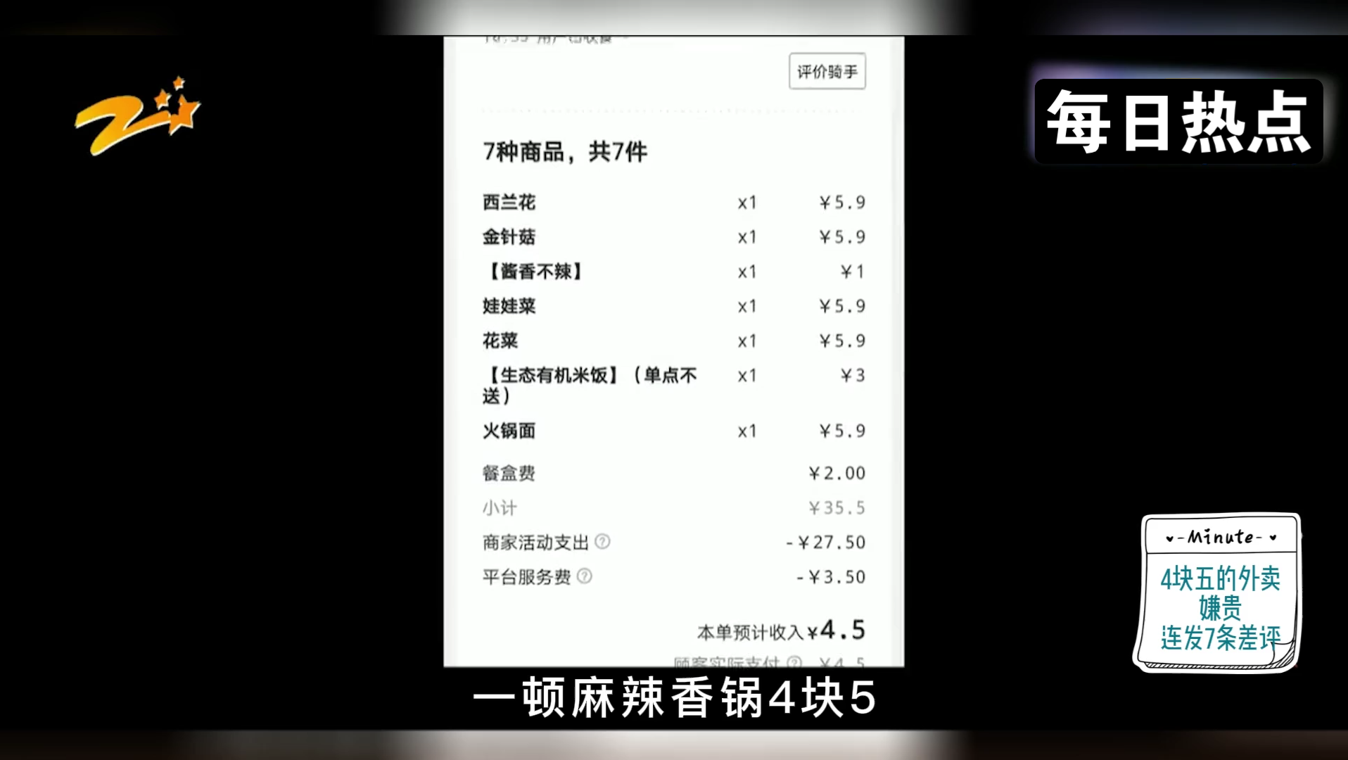 [图]一份外卖4块5嫌贵？男子连给7个差评：本来可以更便宜