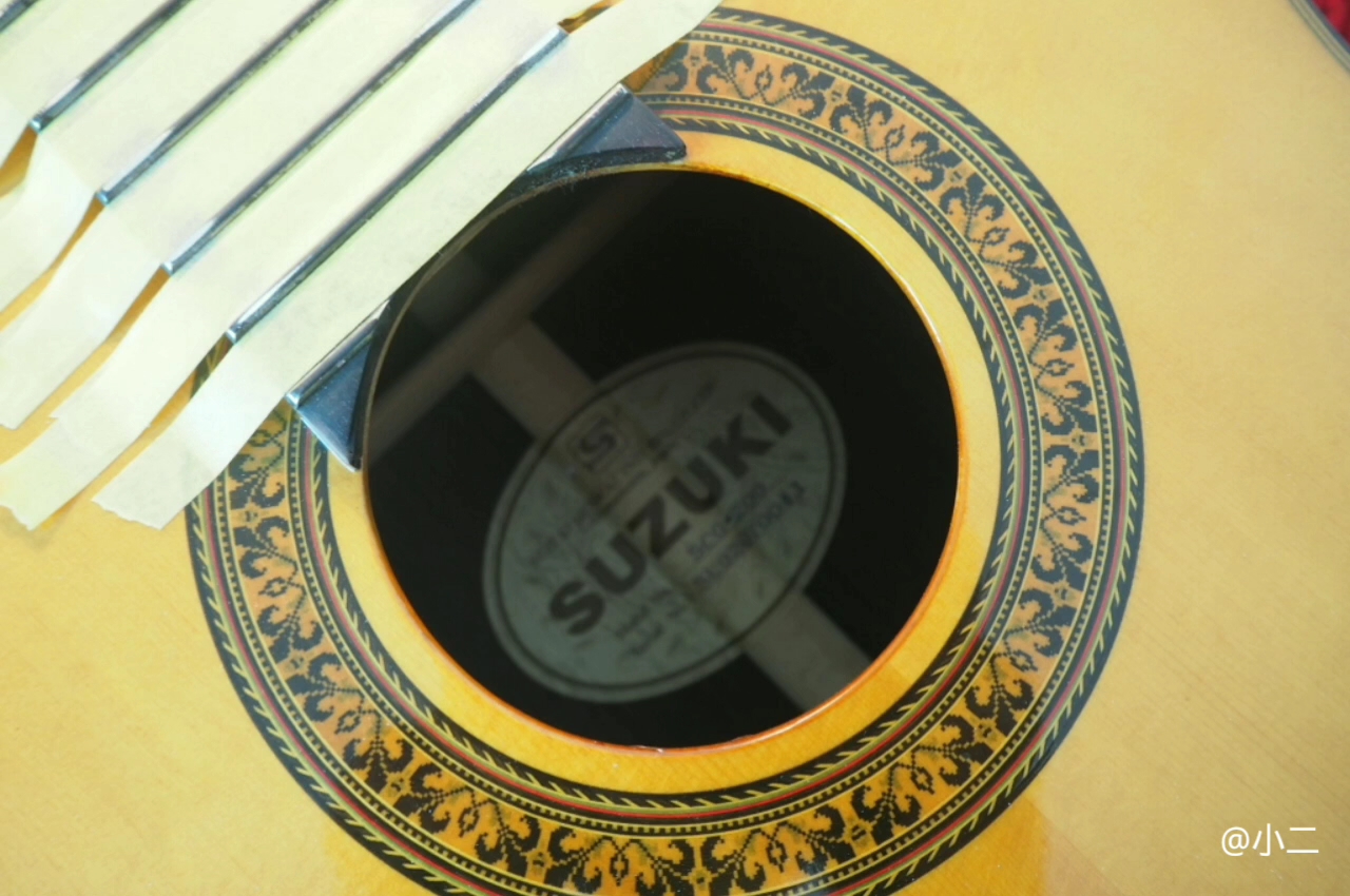 一支铃木古典吉他打品处理品丝找平打磨抛光结束