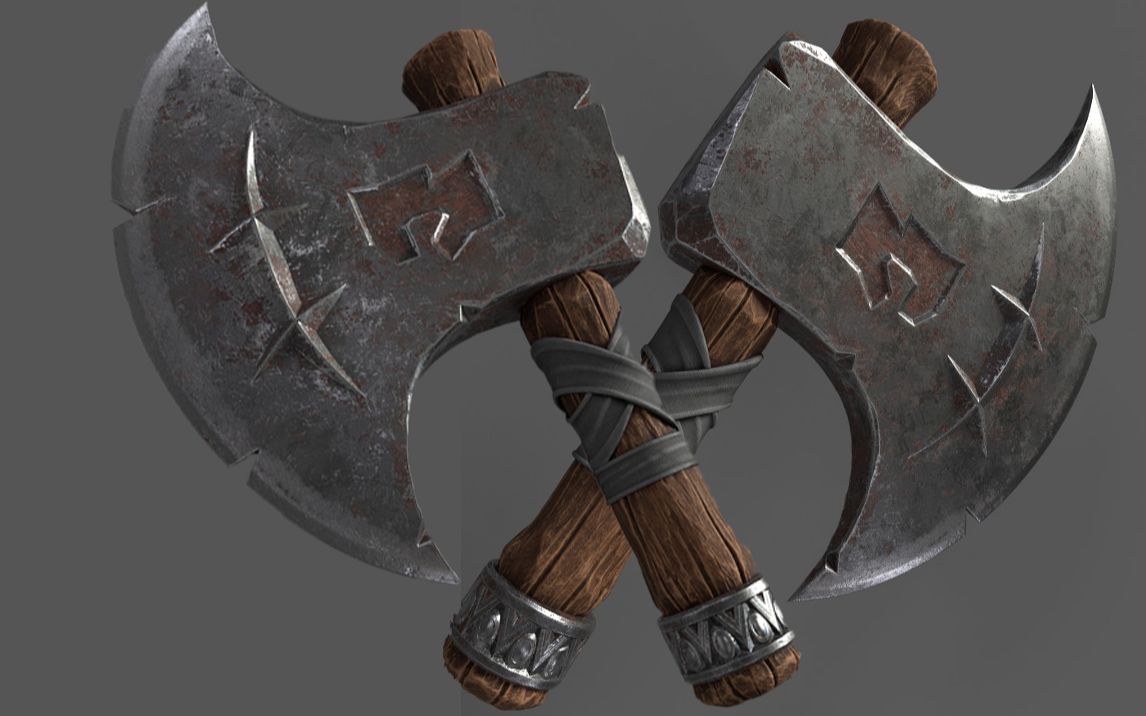 【maya建模】斧头帮武器模型案例!