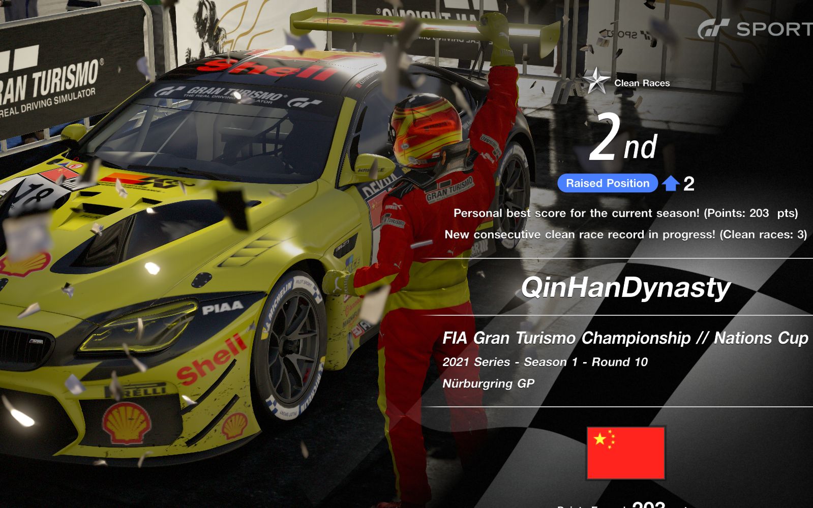 gt sport pointrace第十轮 纽博格林gp赛道 m6 gt3 (连跑两场)