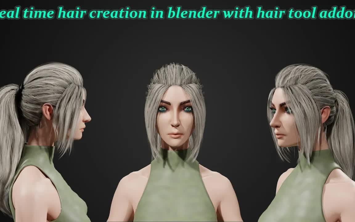 iBlender中文版插件Hair Tool 教程在Blender + 头发工具插件中实时创建头发 ep 4Blender哔哩哔哩bilibili