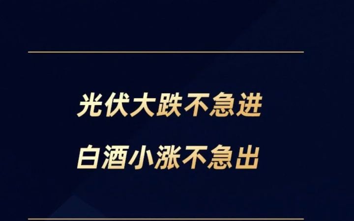 光伏大跌不急进,白酒小涨不急出!哔哩哔哩bilibili