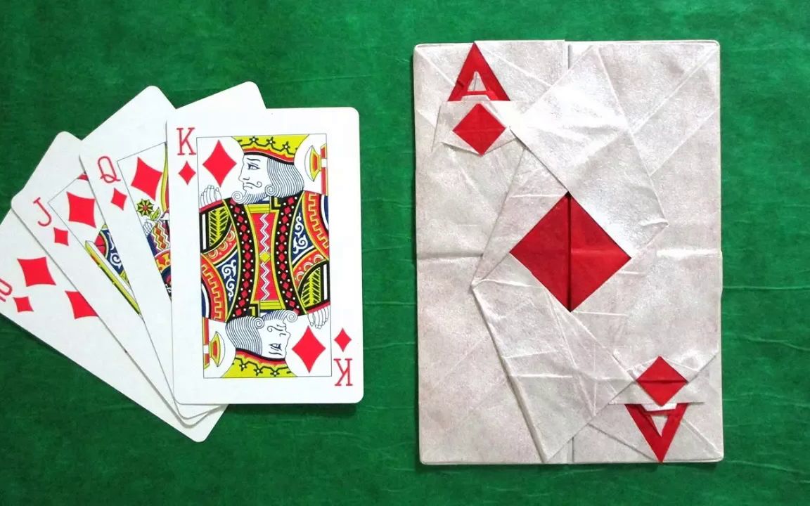 【Mariano Zavala】方块A折纸教程Origami Poker Cards Ace of Diamonds tutorial (Mi Wu)哔哩哔哩bilibili