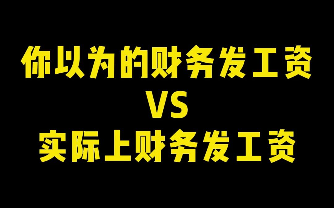 你以为的财务发工资VS实际上财务发工资哔哩哔哩bilibili