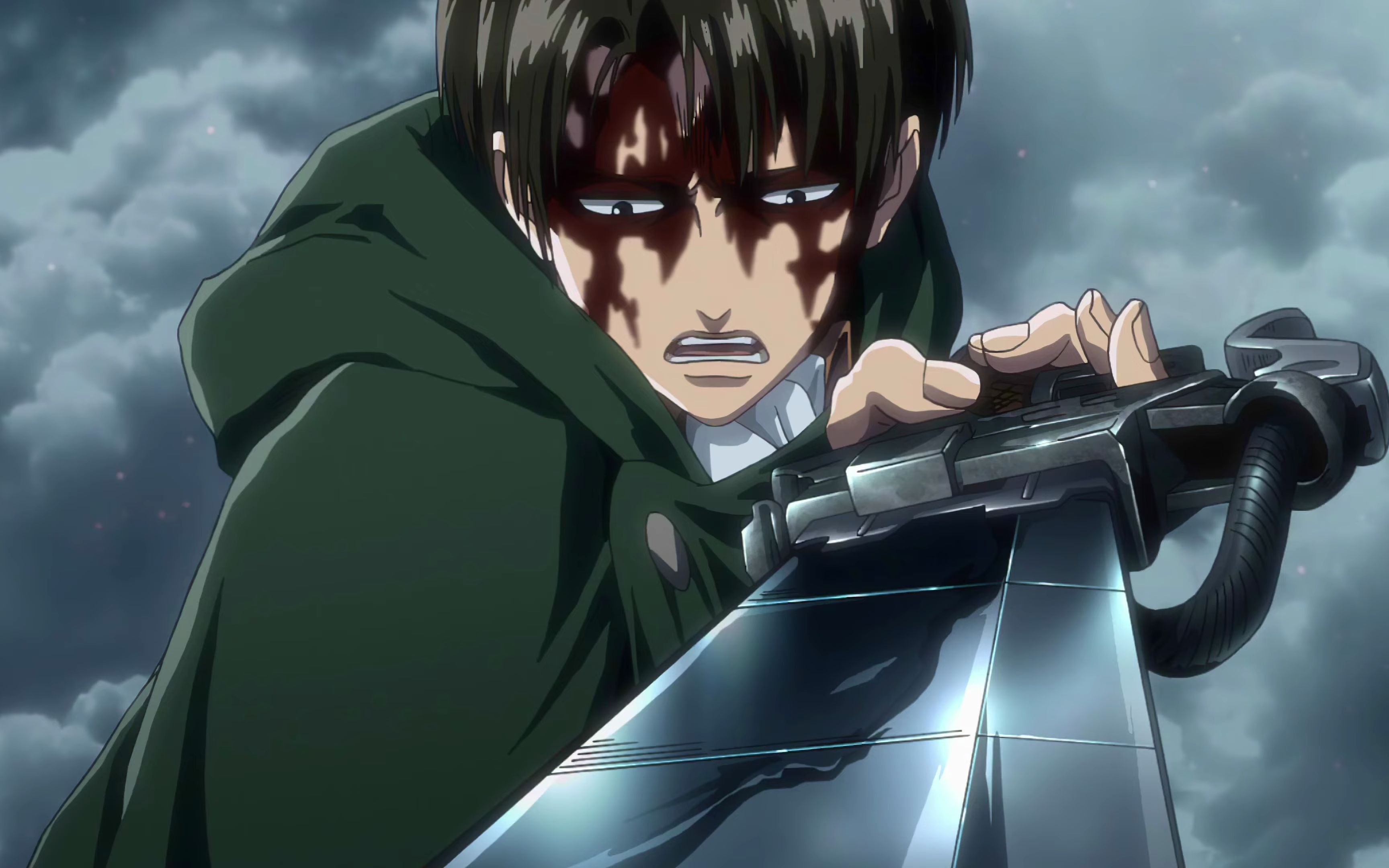 4k 60fps 进击的巨人兵长砍猴 levi vs beast titan